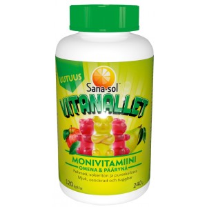 Мультивитамины для детей Sana-Sol Vitanallet груша 120 шт