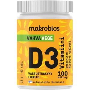 Витамин Д 4000 МЕ для веганов Makrobios Vahva Vege 60 шт