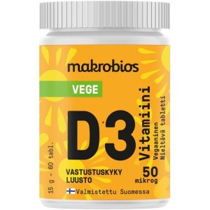 Витамин Д для Веганов 2000 МЕ Makrobios Vege 60шт