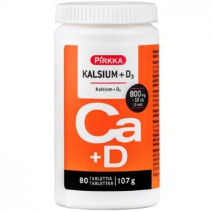 Кальций + витамин Д Pirkka kalsium + D3 80 шт