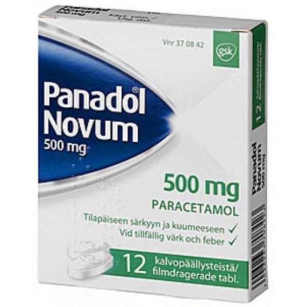 Жаропонижающие таблетки Panadol Novin 500 мг 12 шт